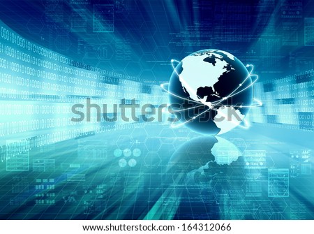 Internet conceptual background. Worldwide data sharing concept.