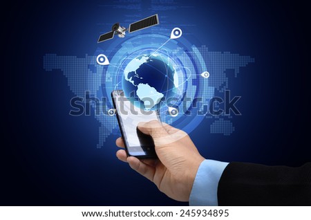 Conceptual image of Global Positioning System GPS on smart phone