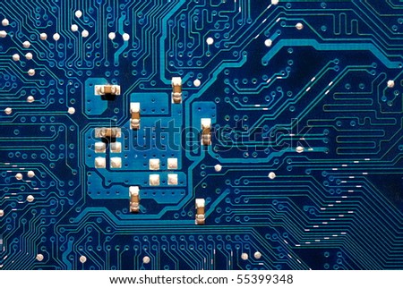 Tech background formed by computer motherboards lines and shapes