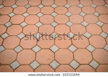 Hexagonal bricks street background