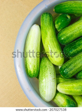 The green cucumbers in water