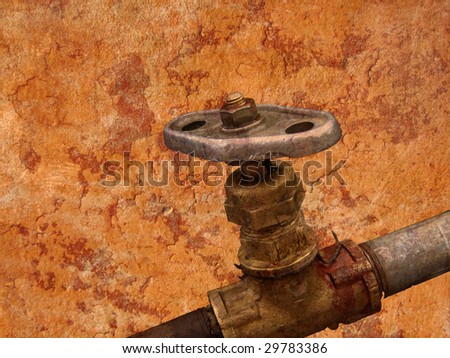 old rusty water tap