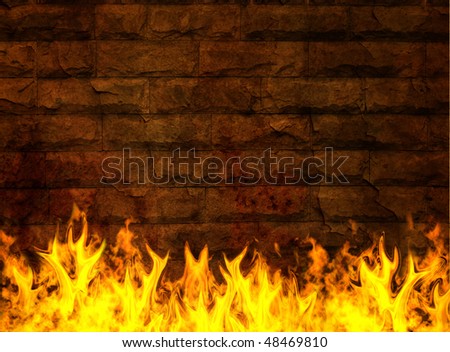 wall on fire
