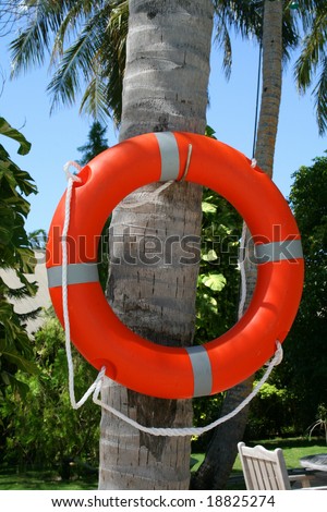 life buoy at beach for life saving