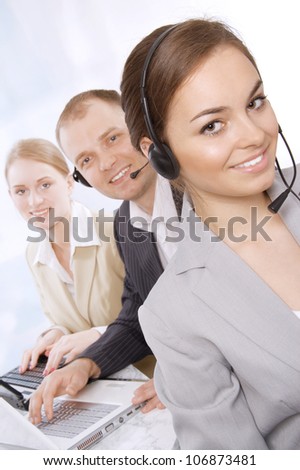 Group portrait of customer service representatives