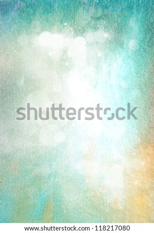 Abstract textured background: blue, yellow, and white patterns. For art texture, grunge design, and vintage paper / border frame