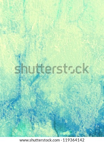 Abstract textured background: blue and white patterns on yellow backdrop. For art texture, grunge design, and vintage paper / border frame
