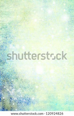 Abstract textured background: blue, yellow, and green patterns. For art texture, grunge design, and vintage paper / border frame