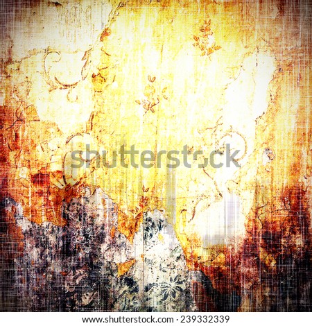 Old scratched retro-style background. With different color patterns: yellow; brown; orange; violet