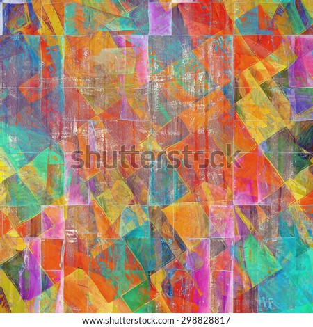 Old texture with delicate abstract pattern as grunge background. With different color patterns: yellow (beige); green; pink; blue; red (orange)
