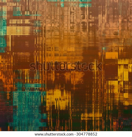 Grunge aging texture, art background. With different color patterns: yellow (beige); brown; blue; green