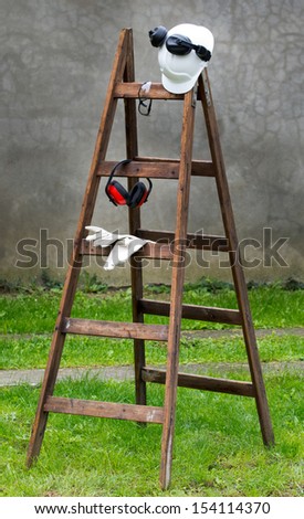 Safety equipment on ladder