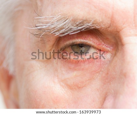 Close up of old man eye