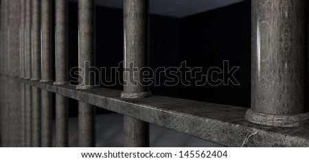 A Extreme Closeup View Of A Prison Holding Cell Bars With Welds