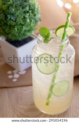 A jug of lime-soda