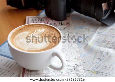 Good time for travel planner while drinking coffee