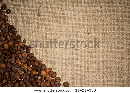 Coffee on burlap background