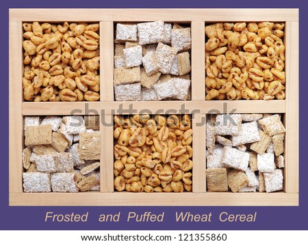 Frosted and Puffed Wheat Cereals in box