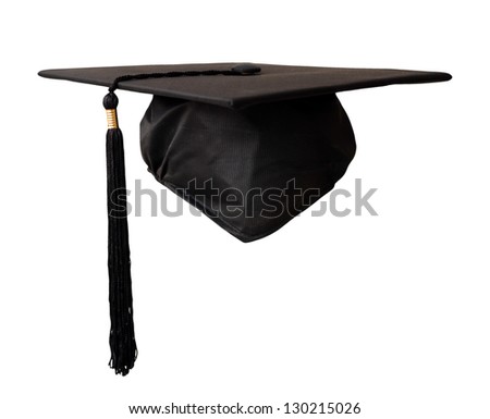 Graduation Cap Isolated On White Background Stock Photo 130215026