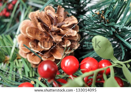 closeup of green wreath  for background uses