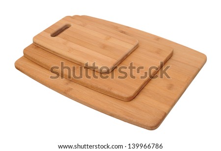 three size of cutting board isolated on white background