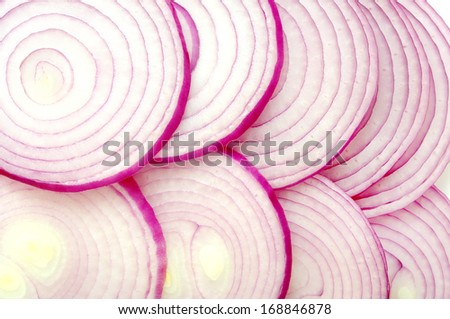 slices of purple onion for background uses