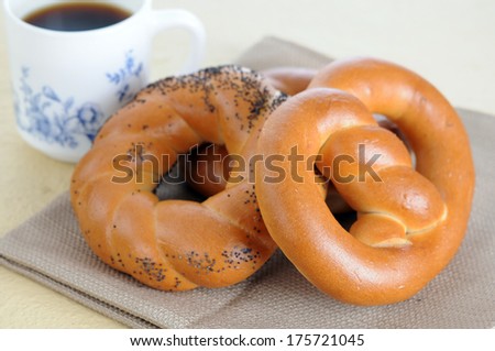 some pretzel ring style bread for breakfast