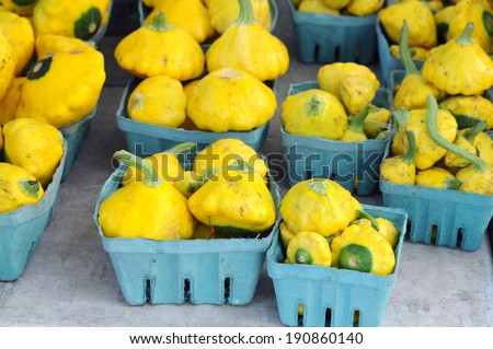 patty pan in bucket at market place