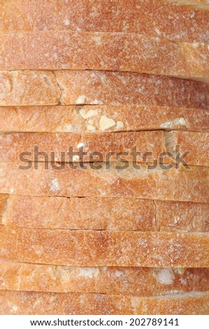 closeup sliced ciabatta flat bread  for background uses