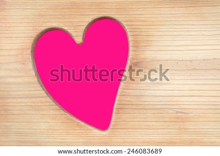 wooden heart frame for Valentine Day design (flat color can be removed)