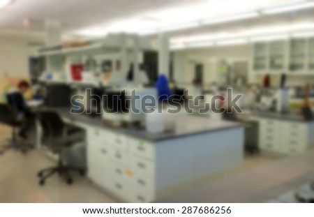 abstract of blurry background for biology laboratory for college or university