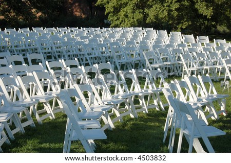 stock photo chairs in order before wedding ceremony