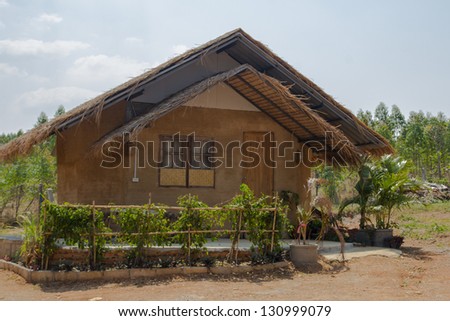 New homes, home garden, home built from natural materials., natural materials, in Thailand.