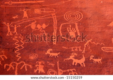 Ancient Petroglyphs in Valley of Fire, Nevada