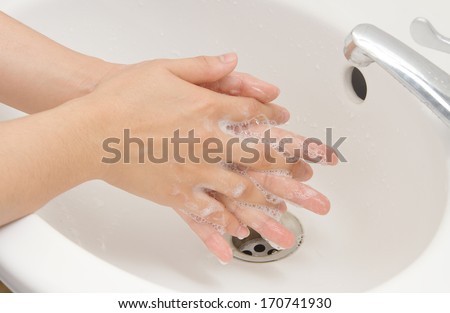 Washing of hands with soap ,hand  hygiene