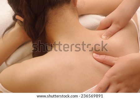 Deep  massage on a woman\'s back