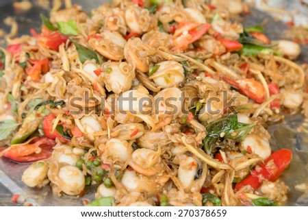 Spicy Stir Fried Scallops , asian cuisine
