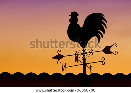 Weather Vane in Colorful Sky
