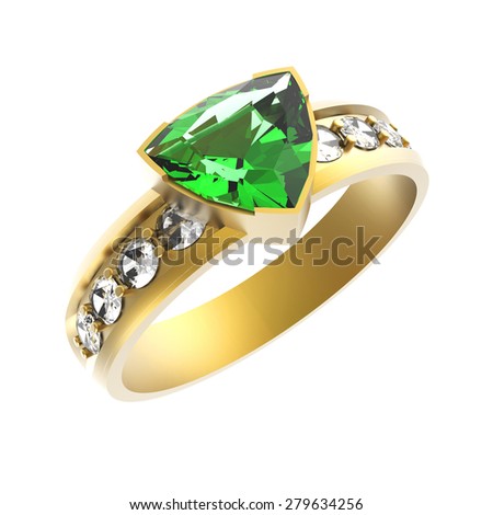 Emerald solitaire engagement ring