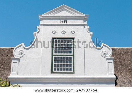 Building in Paarl in the Western Cape Province of South Africa. Built in Cape Dutch architectural style