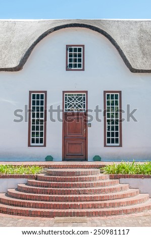 Building in Stellenbosch in the Western Cape Province of South Africa. Built in Cape Dutch architectural style