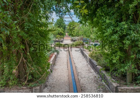 CAPE TOWN, SOUTH AFRICA - DECEMBER 21, 2014: Formal fruit and vegetable garden on a farm near Paarl in the Western Cape Province of South Africa.