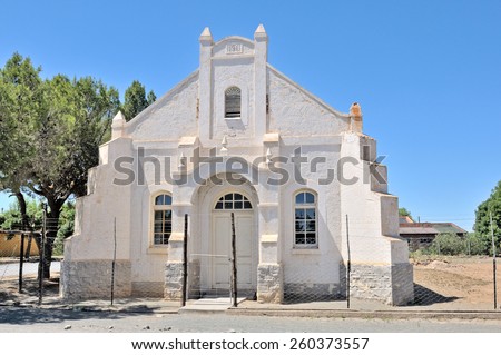 HANOVER, SOUTH AFRICA - DECEMBER 1, 2014: Unused church in Hanover, Northern Cape Province of South Africa. Built in 1911.