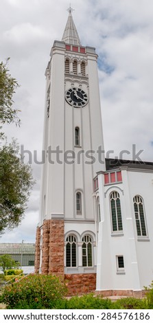 Tower of the Dutch Reformed Church, Riversdale in the Western Cape Province of South Africa