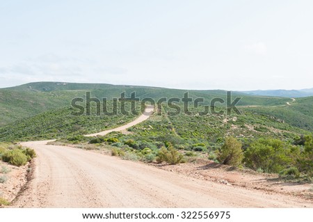 The Syferhoogte Pass between Kharkams and Spoegrivier (spit river) in the Northern Cape Namaqualand region of South Africa