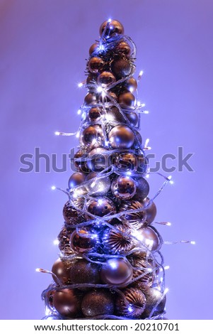 Christmas  ball tree with fairy lights