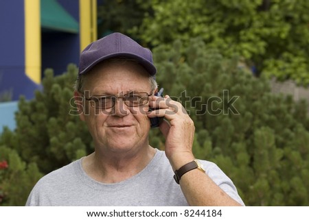 older gentleman talking on his cellphone