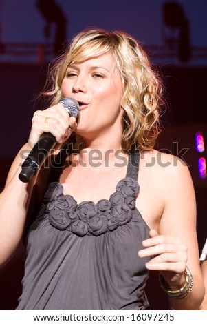 stock photo INDIANAPOLIS AUGUST 12 Singer Jennifer Nettles of the band 