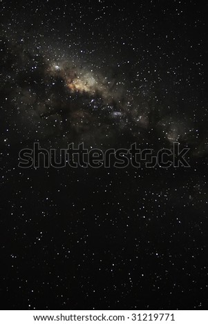 looking into the milky way on a starry night