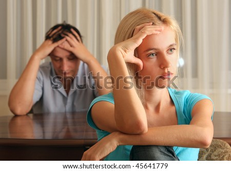 stock photo : Conflict between the man and the woman